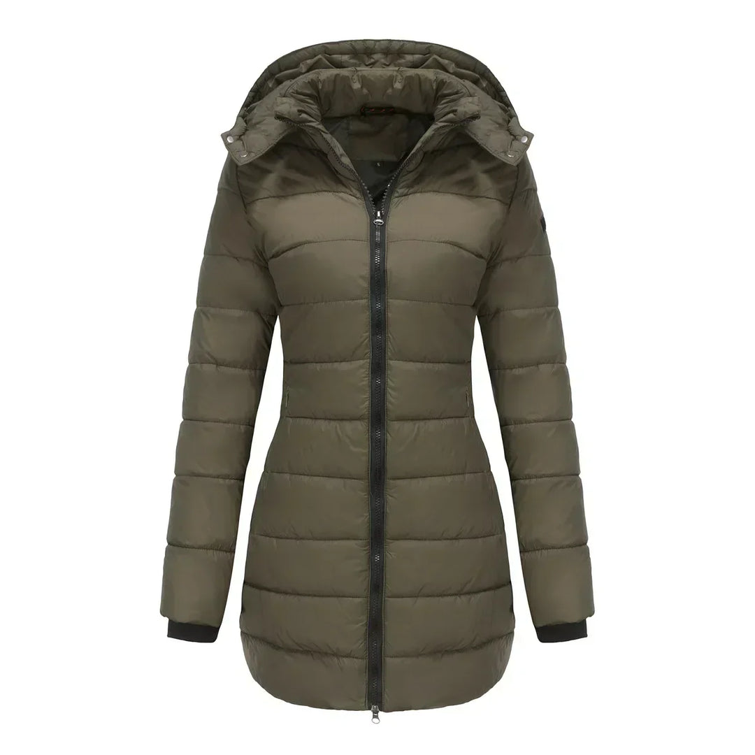Analeia | Women’s long puffer coat with detachable hood