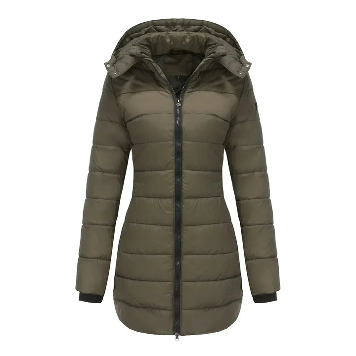 Analeia | Women’s long puffer coat with detachable hood