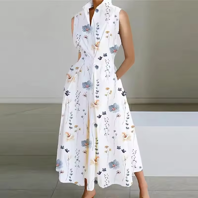 Estelle | Collared shirt dress with cinched waist