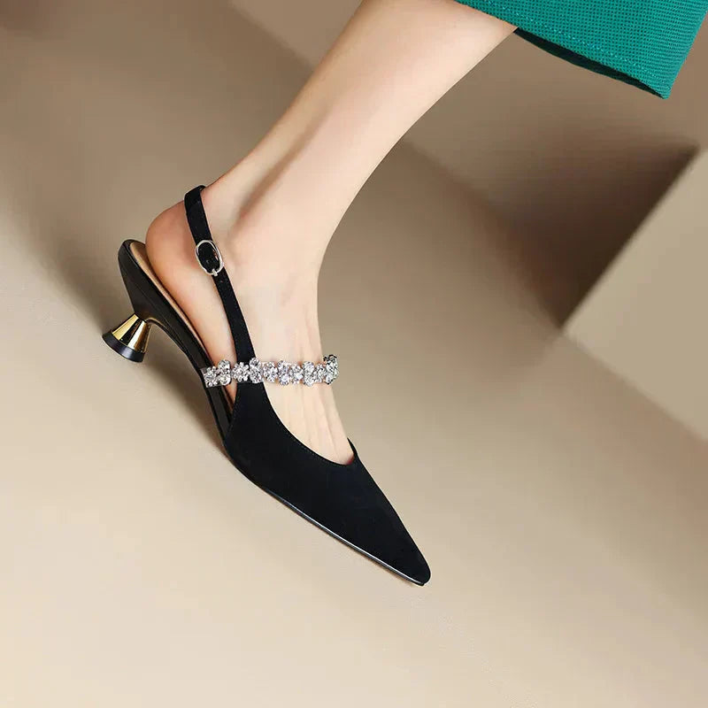 Daphne | Women’s slingback sandals with crystal strap