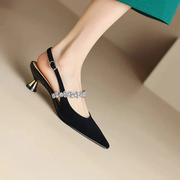 Daphne | Women’s slingback sandals with crystal strap