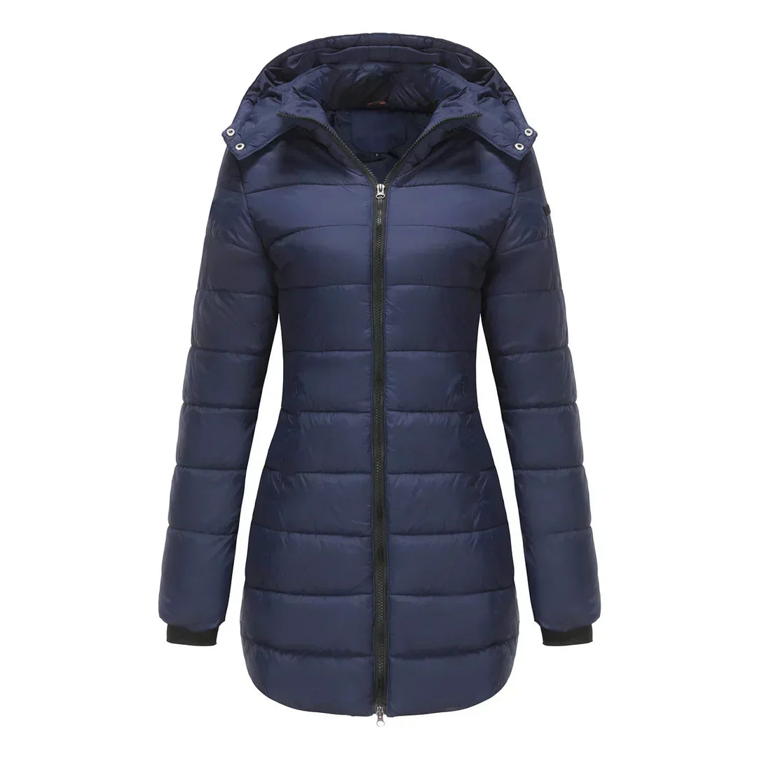 Analeia | Women’s long puffer coat with detachable hood
