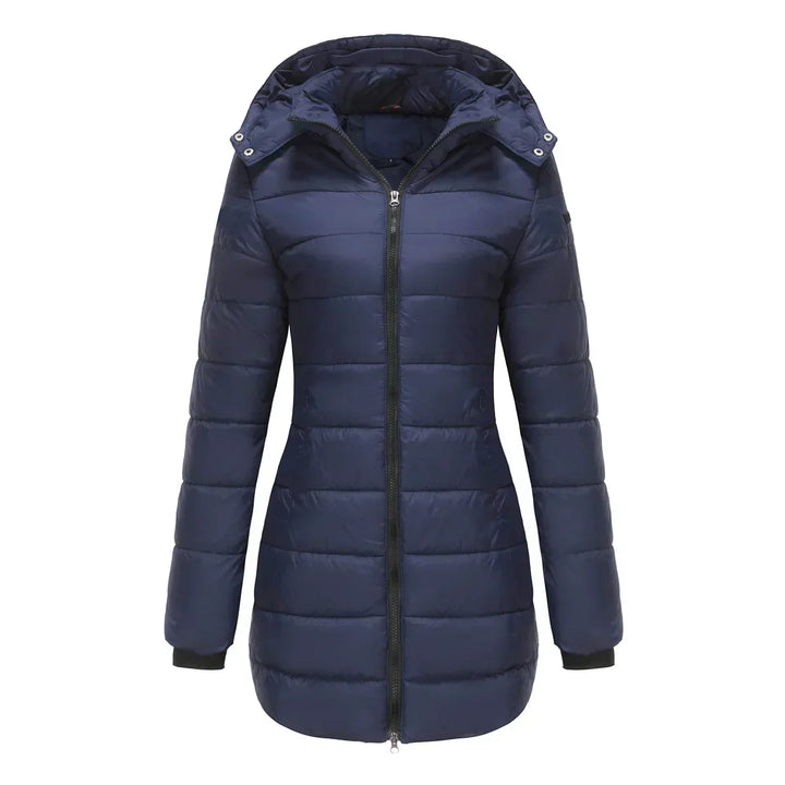 Analeia | Women’s long puffer coat with detachable hood