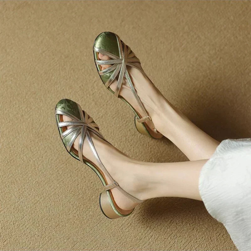 Margot | Women's block heel sandals with crossover straps