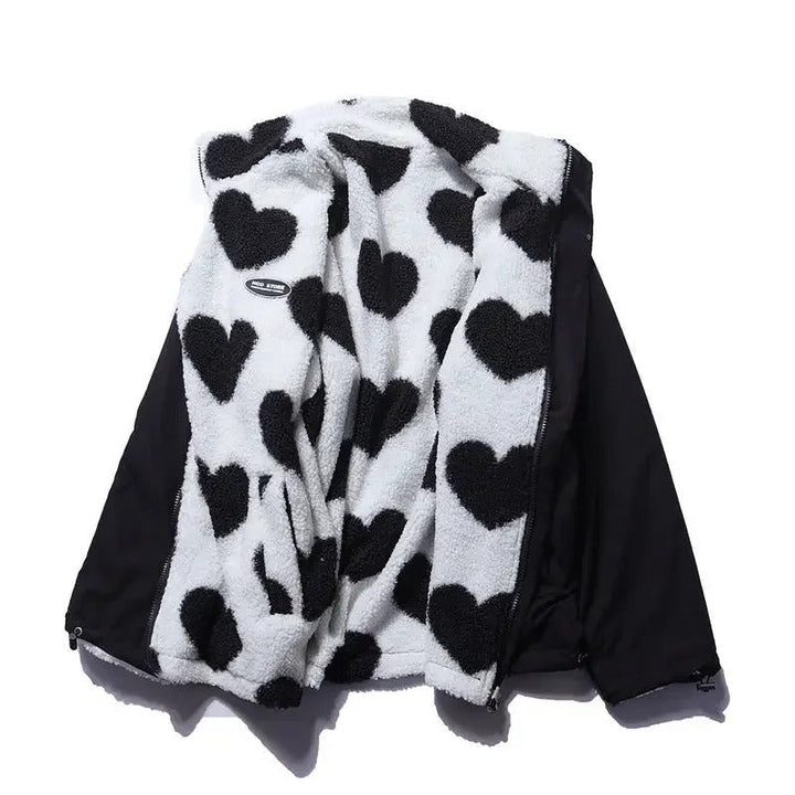 Katya | Women’s reversible heart fleece jacket