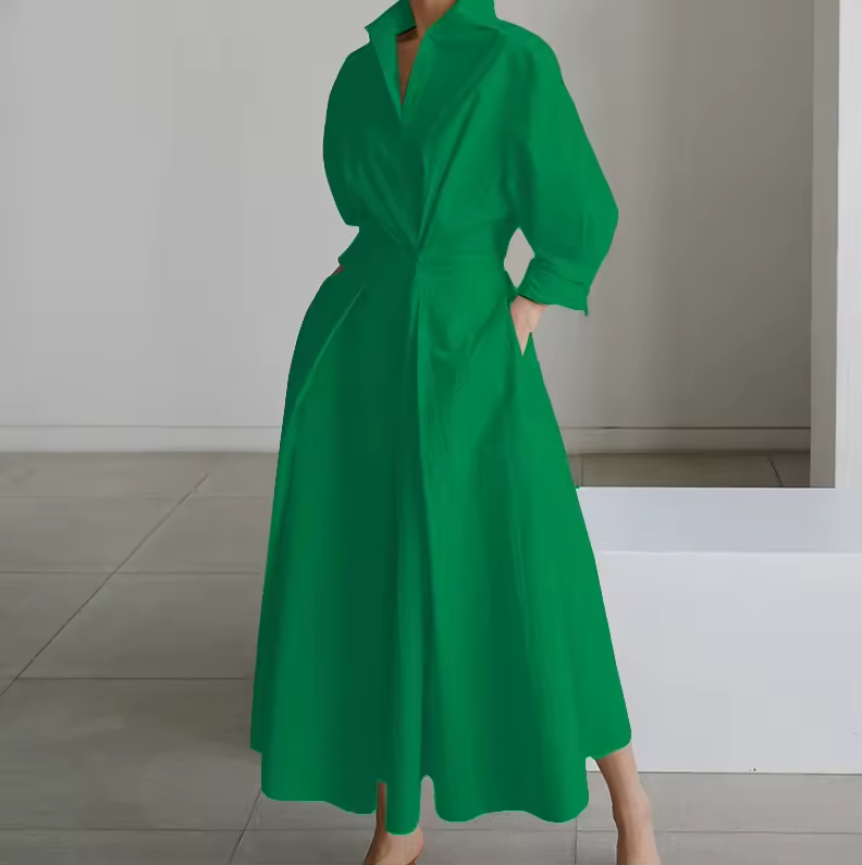 Estelle | Collared shirt dress with cinched waist