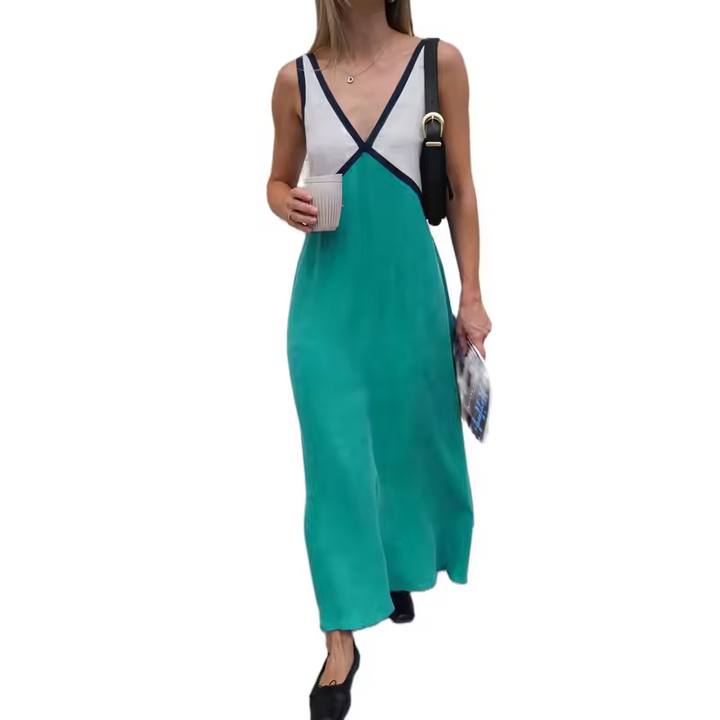 Lara | Chic v-neck color dress
