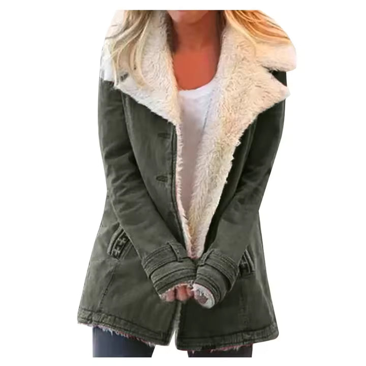 Annabelle | Women’s sherpa lined utility jacket with vintage olive finish