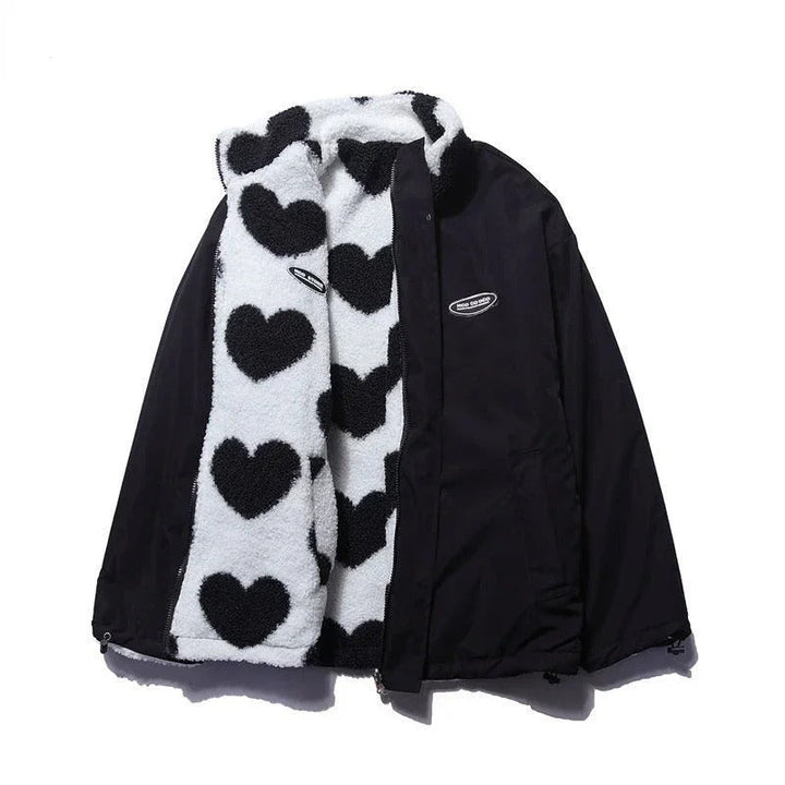 Katya | Women’s reversible heart fleece jacket