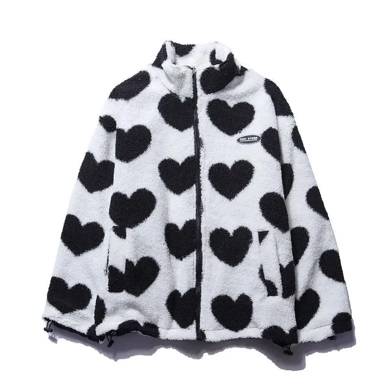 Katya | Women’s reversible heart fleece jacket