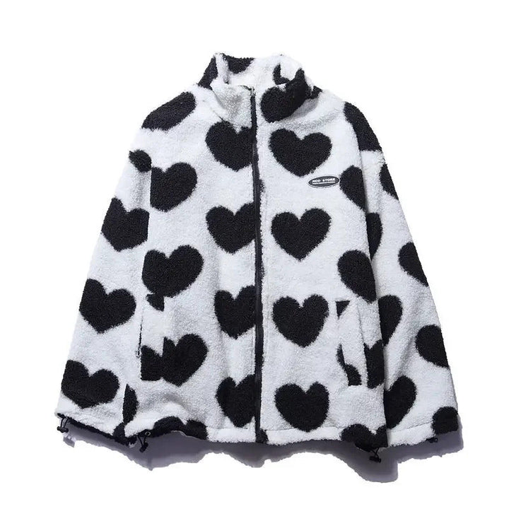 Katya | Women’s reversible heart fleece jacket