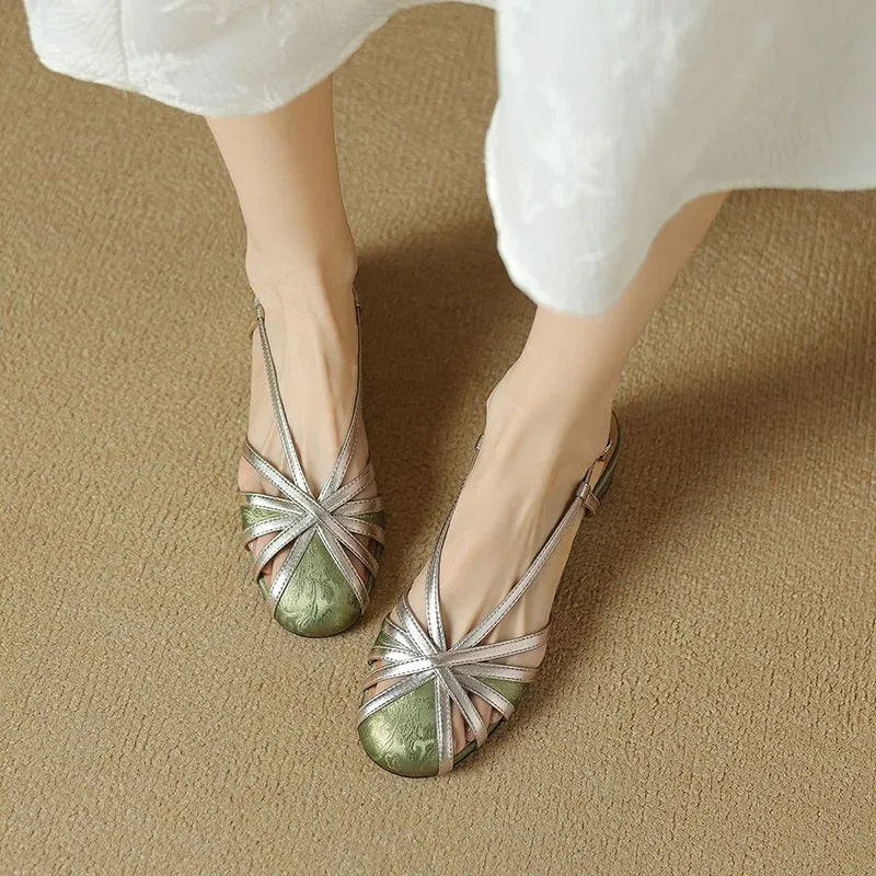 Margot | Women's block heel sandals with crossover straps