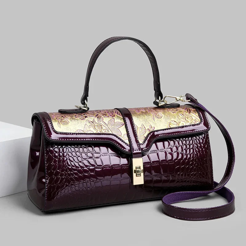Sylvia | Women’s embossed handbag with crossbody strap