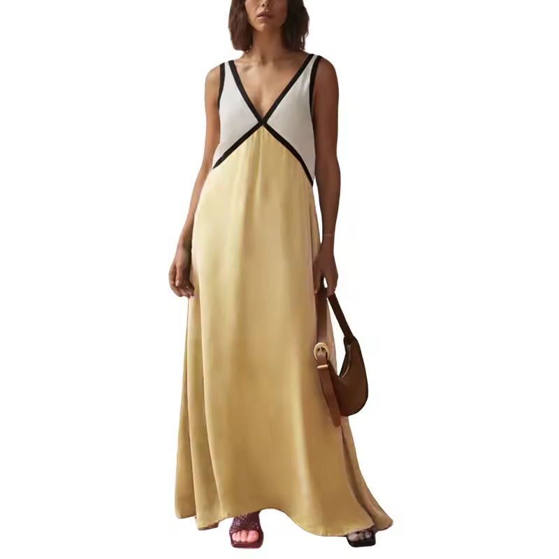 Lara | Chic v-neck color dress