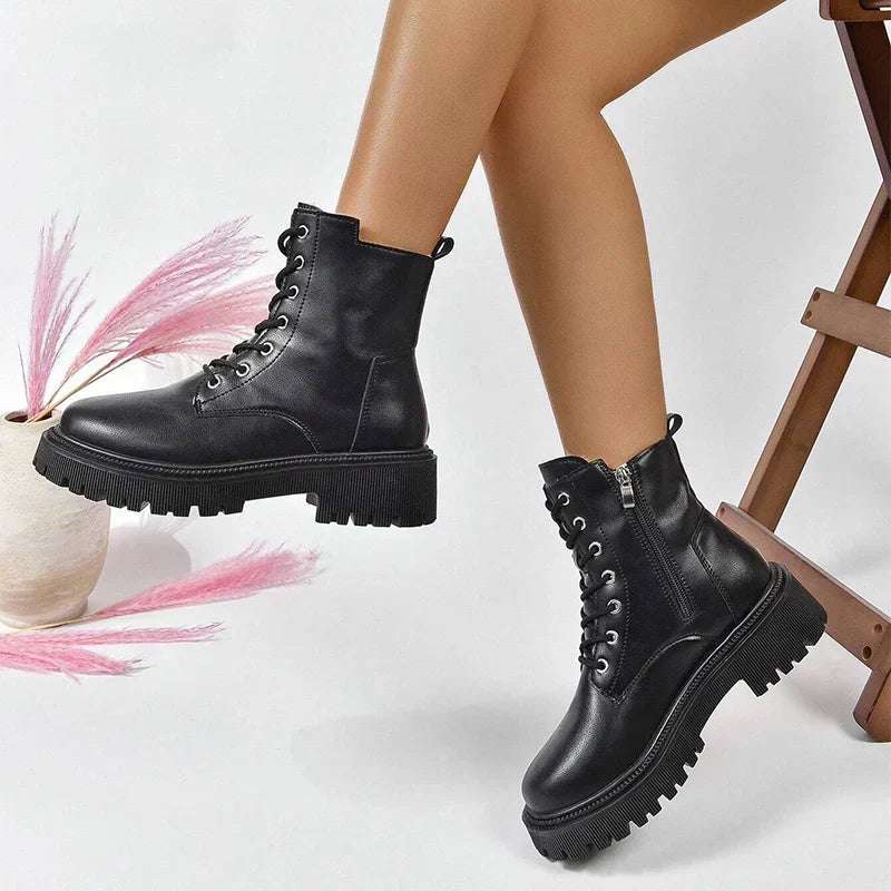Xyla | Women’s chunky lace-up combat ankle boots