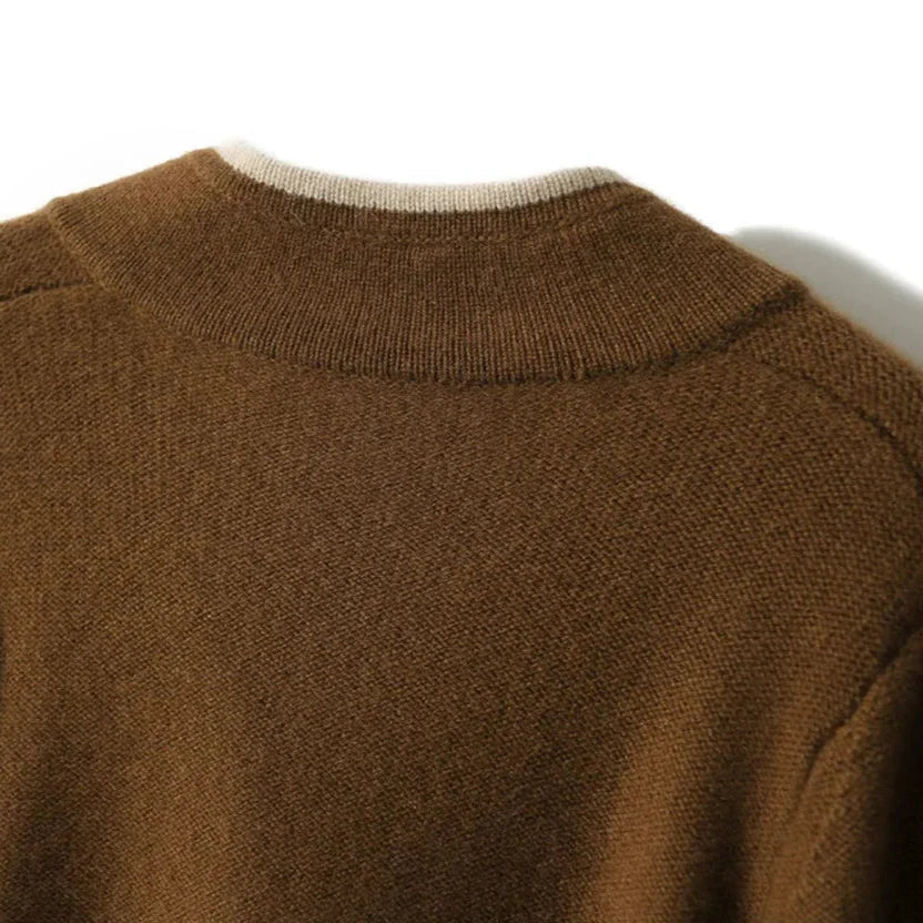 Anne | Women’s wool-blend cardigan with contrasting details