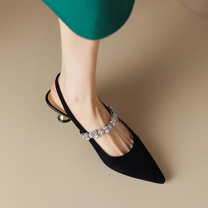 Daphne | Women’s slingback sandals with crystal strap
