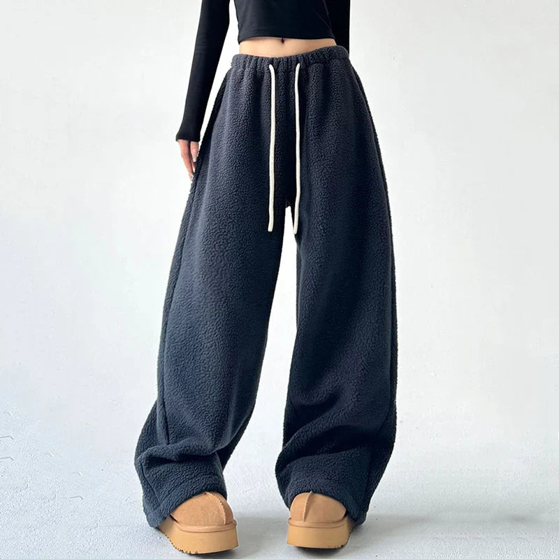 Luisa | Women’s fleece wide-leg lounge pants