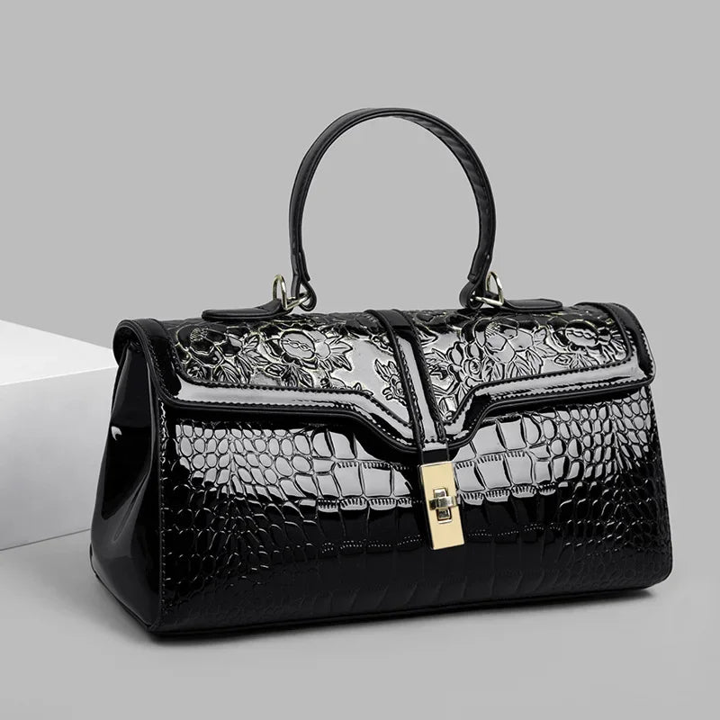 Sylvia | Women’s embossed handbag with crossbody strap