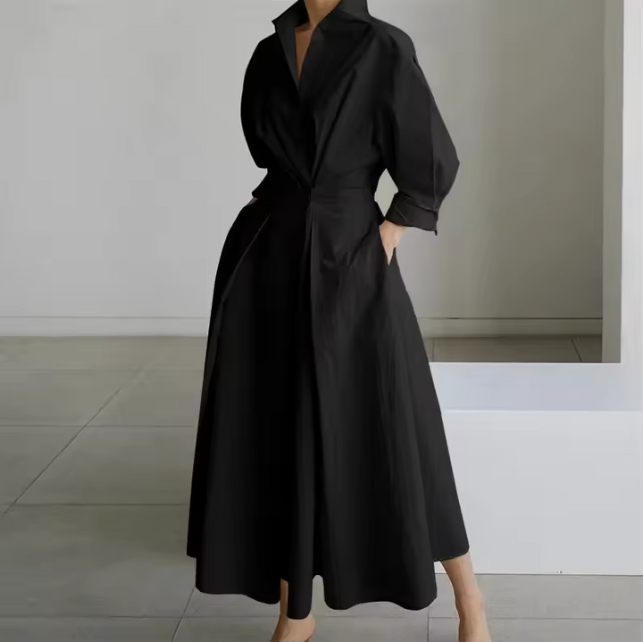 Estelle | Collared shirt dress with cinched waist