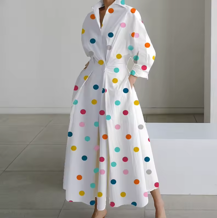 Estelle | Collared shirt dress with cinched waist
