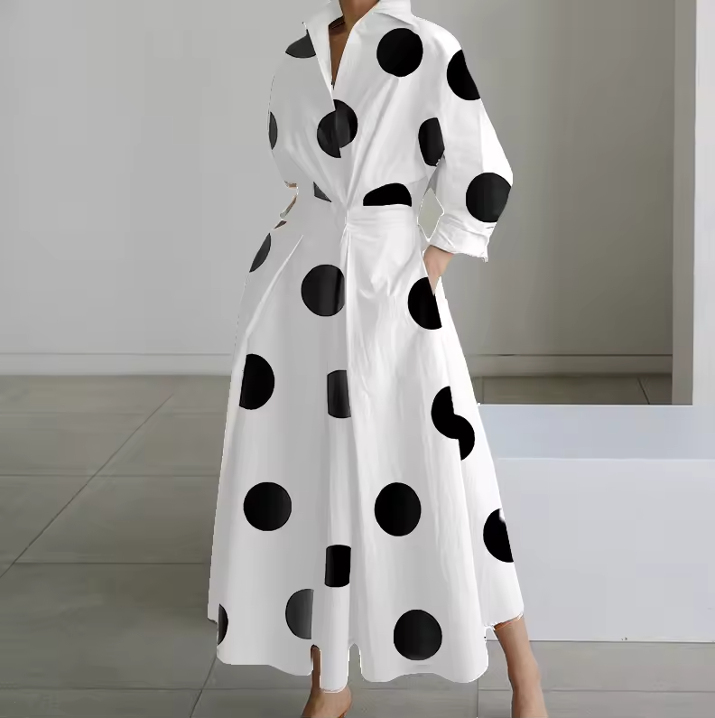 Estelle | Collared shirt dress with cinched waist