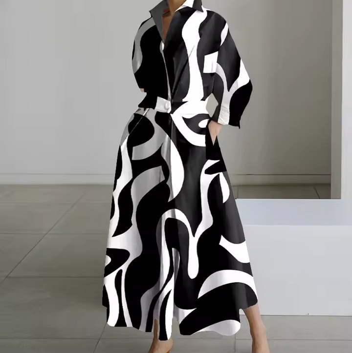 Estelle | Collared shirt dress with cinched waist