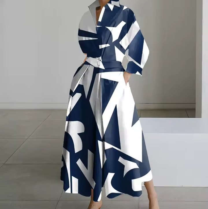 Estelle | Collared shirt dress with cinched waist