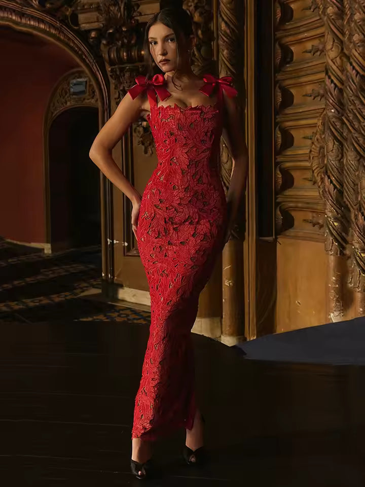 Martina | Women’s lace allure sleeveless maxi dress