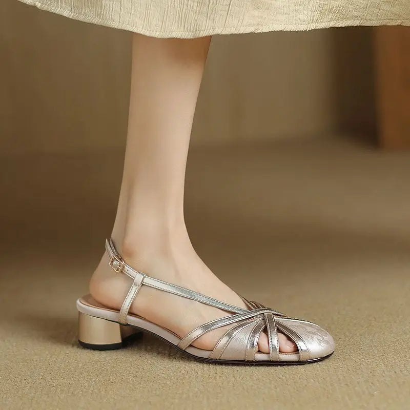 Margot | Women's block heel sandals with crossover straps
