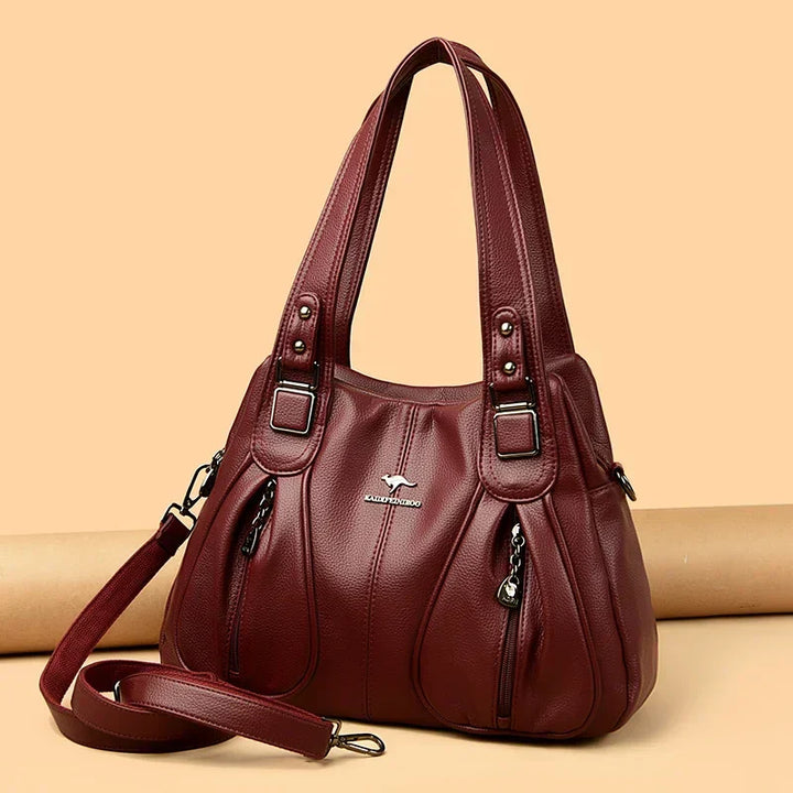 Kamila | Women’s shoulder bag with dual handles and front zip detail