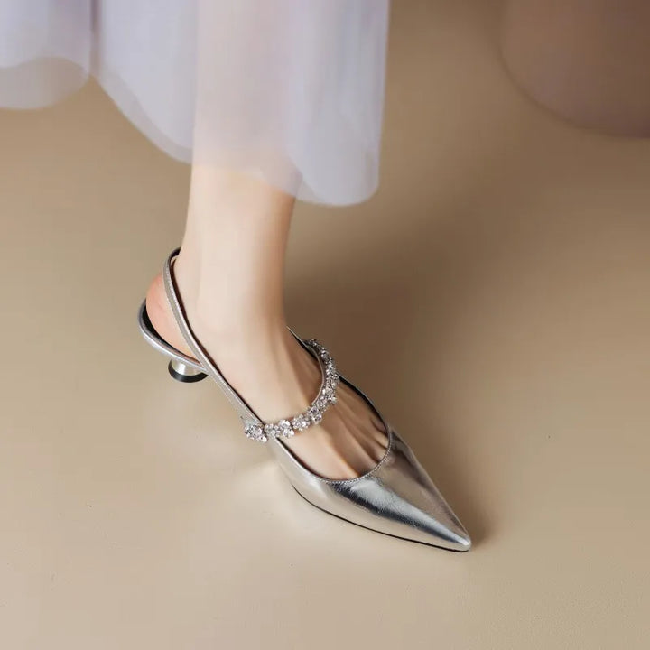 Daphne | Women’s slingback sandals with crystal strap