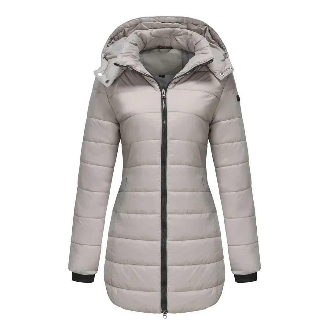 Analeia | Women’s long puffer coat with detachable hood