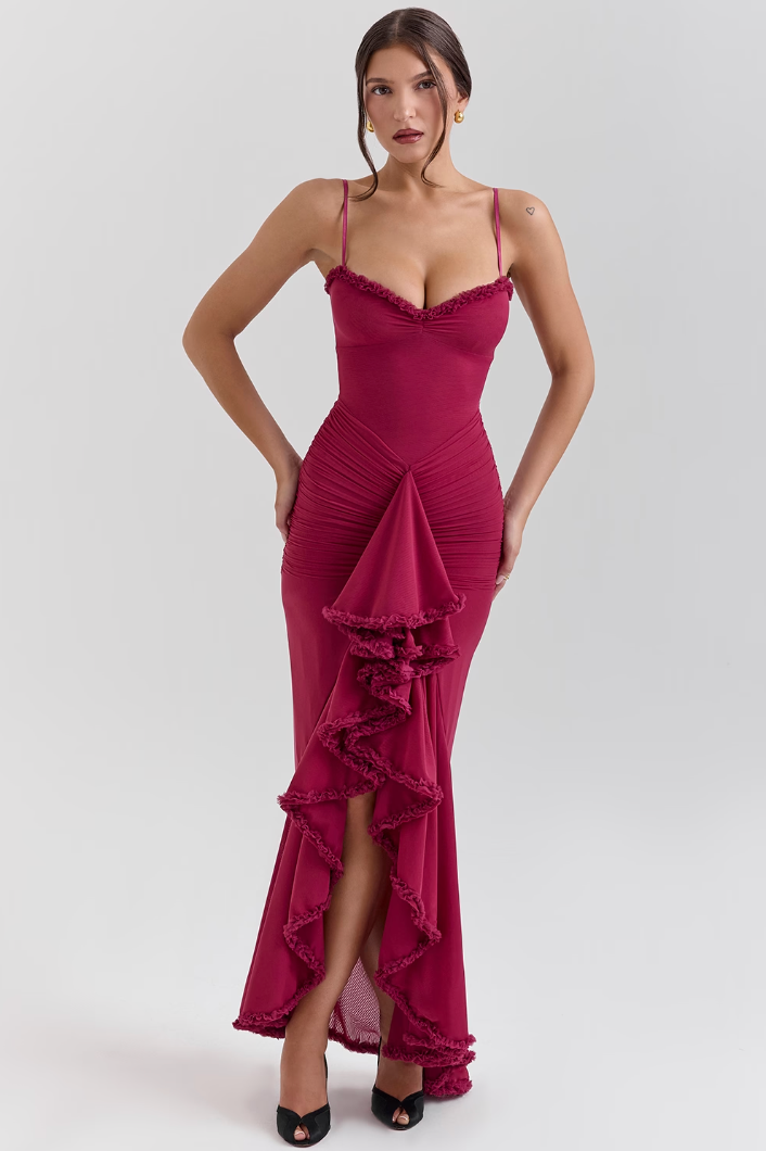 Yuri | Women’s ruffle maxi dress with full-length silhouette