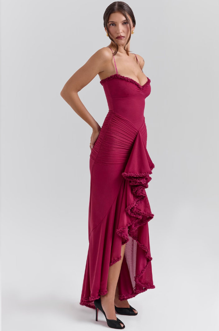 Yuri | Women’s ruffle maxi dress with full-length silhouette