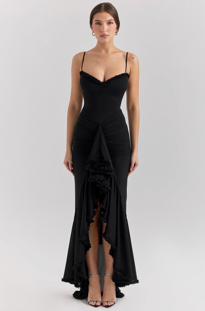 Yuri | Women’s ruffle maxi dress with full-length silhouette