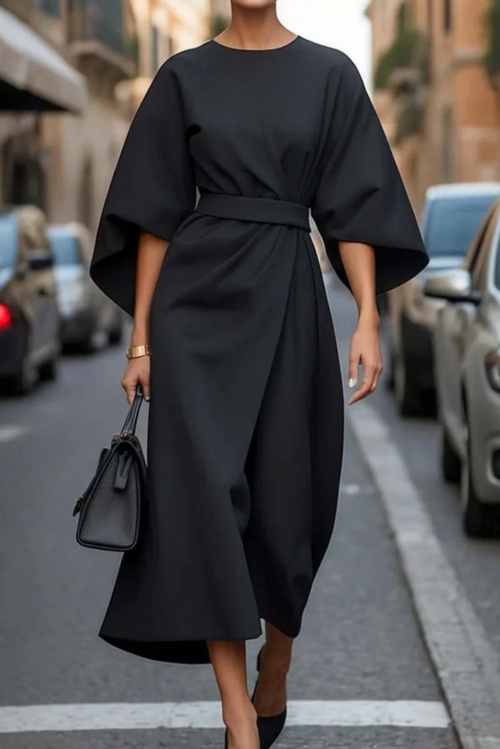 Therese | Women's midi dress with belted waist