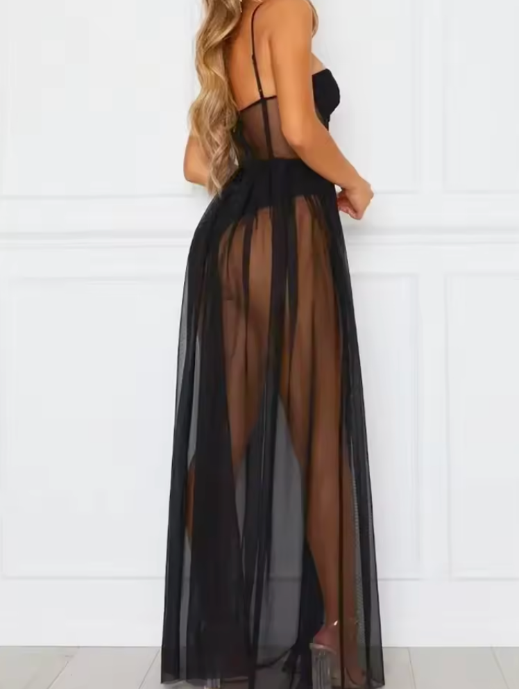 Marlowe | Sheer strapless dress