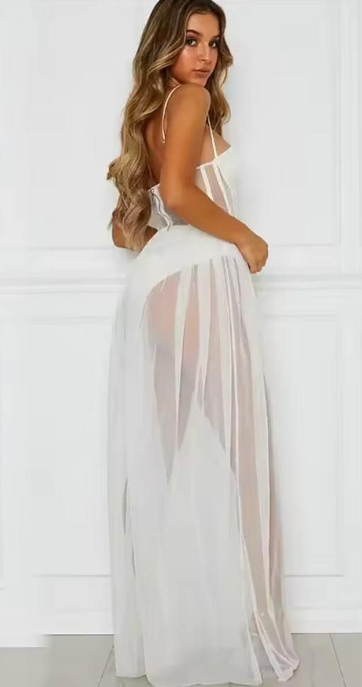 Marlowe | Sheer strapless dress
