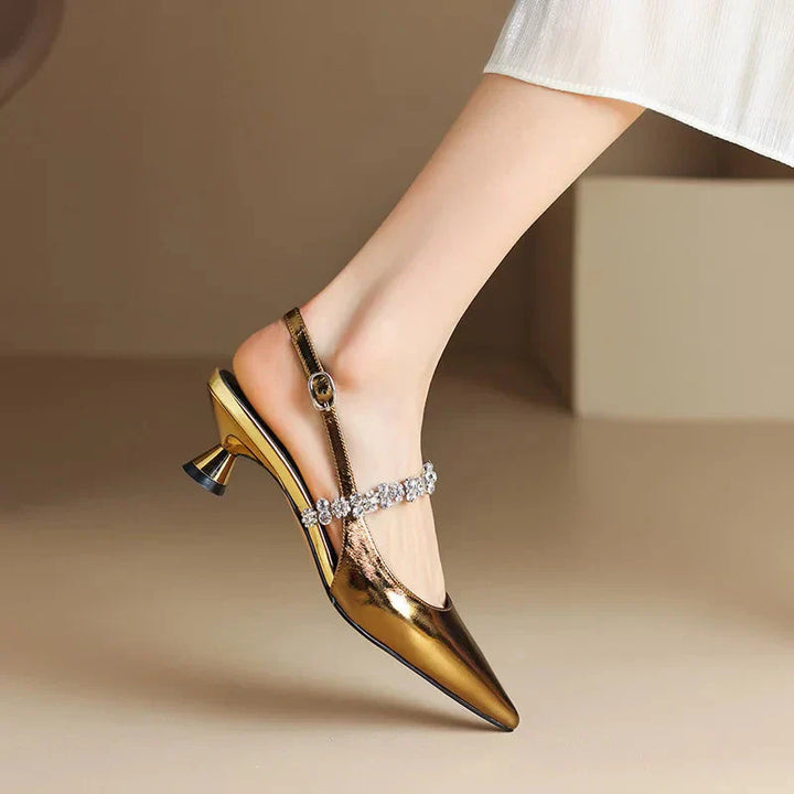 Daphne | Women’s slingback sandals with crystal strap