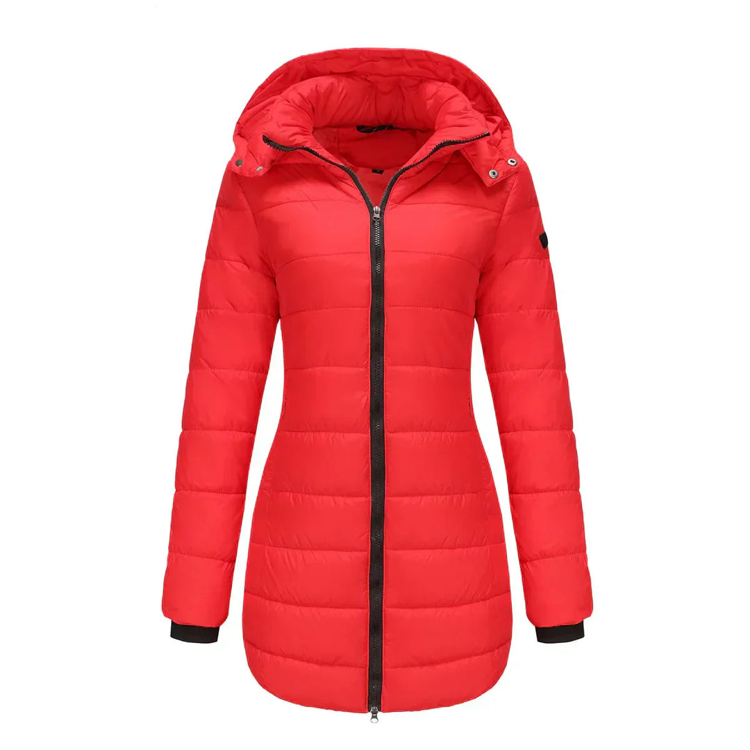 Analeia | Women’s long puffer coat with detachable hood