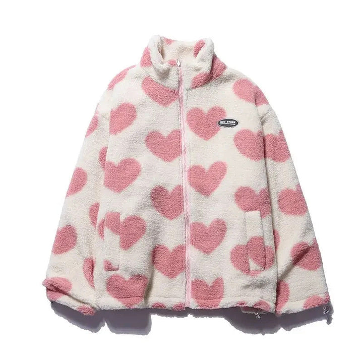 Katya | Women’s reversible heart fleece jacket