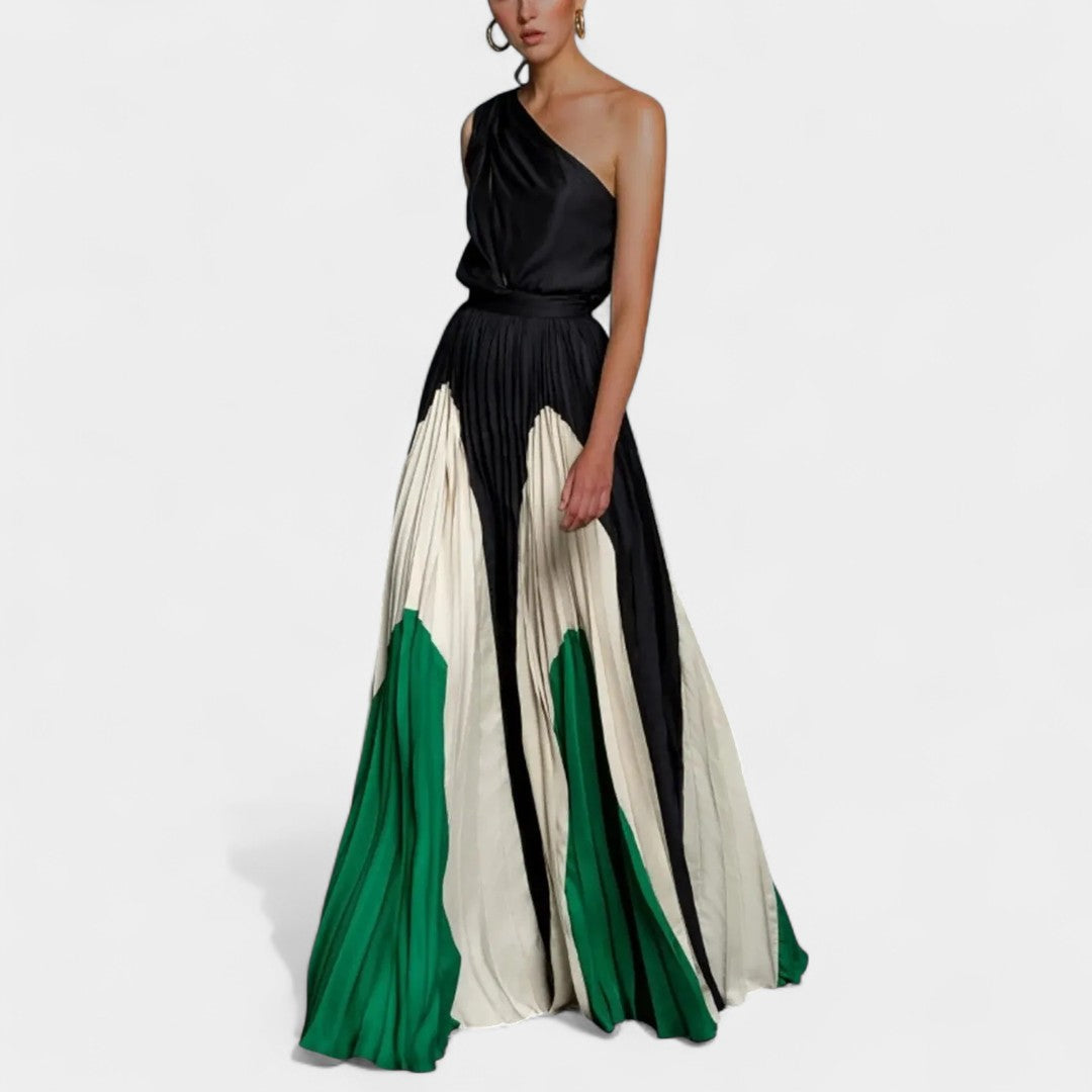 Poppy | Elegant one-shoulder maxi dress for women