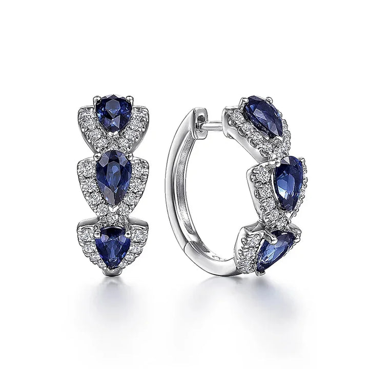 Patty | Women’s drop earrings with sapphire stones and crystal accents