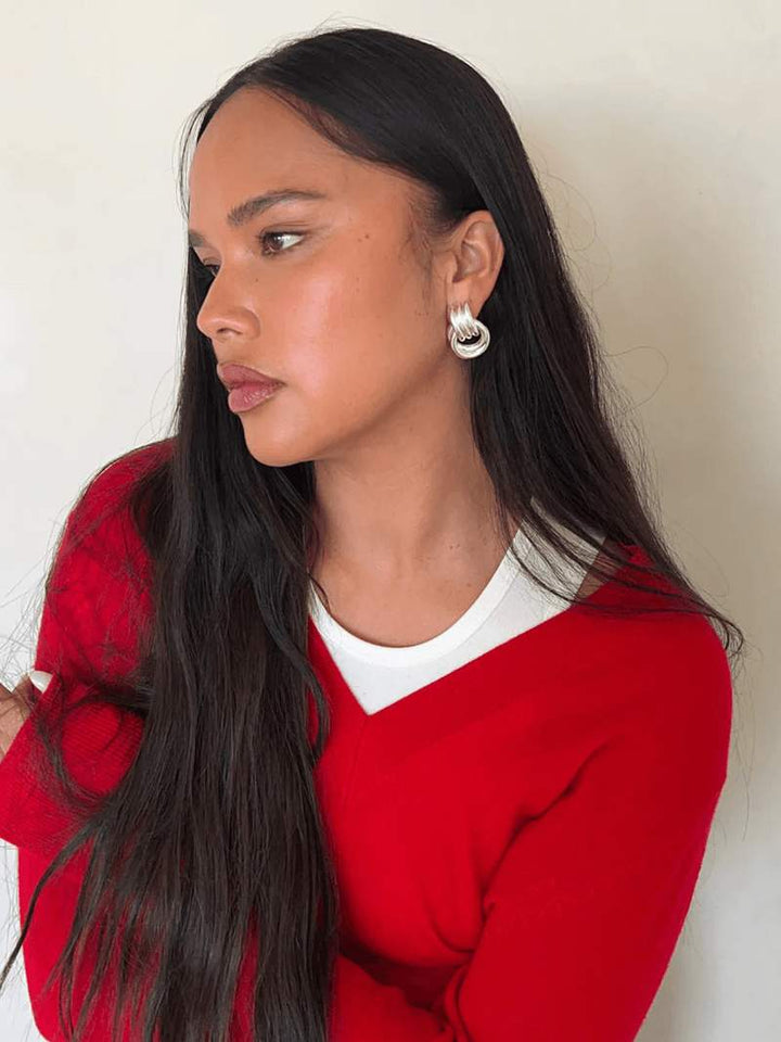 Cleo | Women’s knot earrings with sculpted stud design