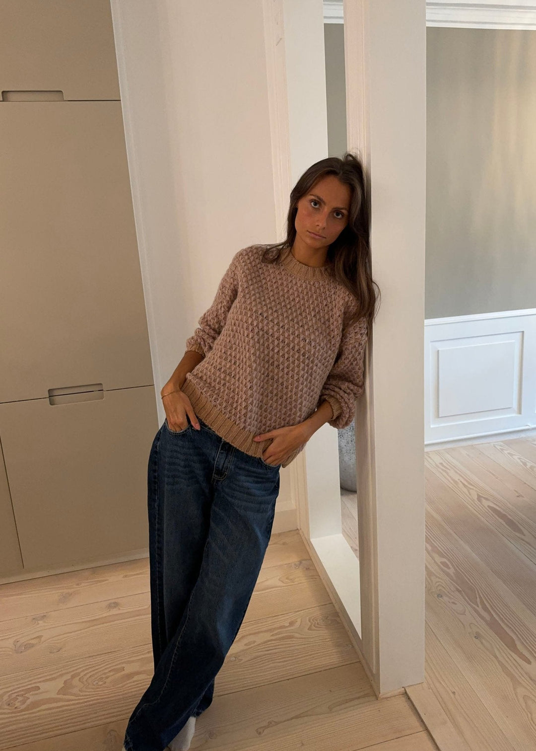 Jensen | Women’s textured knit sweater with ribbed details