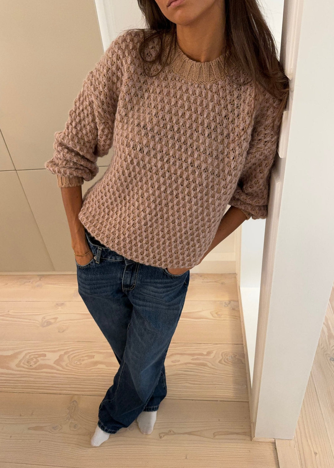 Jensen | Women’s textured knit sweater with ribbed details