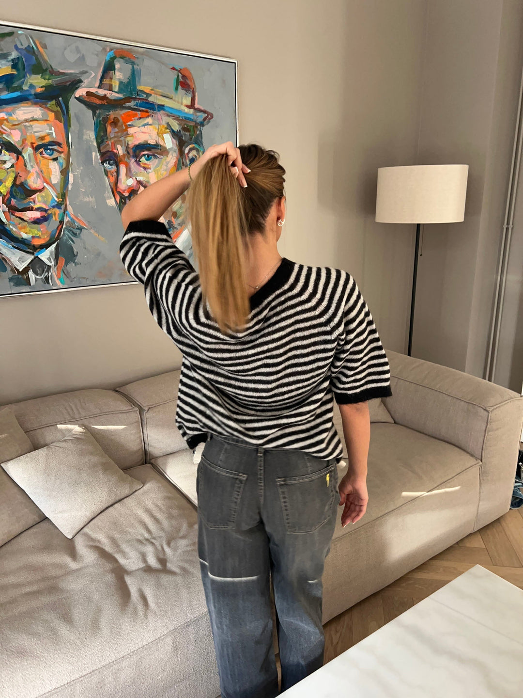 Daphne | Women’s knit t-shirt with striped design
