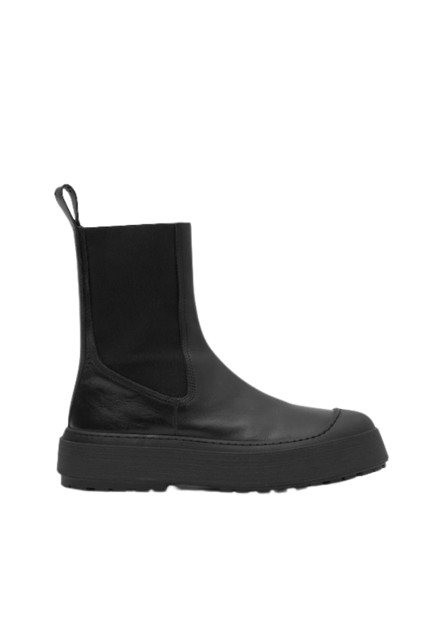 Estelle | Women’s chunky platform leather boots with elastic side panels