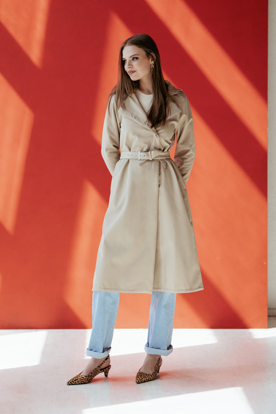 Julietta | Women’s double-breasted trench coat with adjustable hood